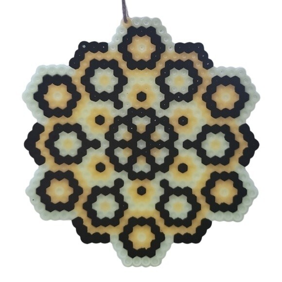 GLOW IN THE DARK PERLER MANDALA WINDOW HANGER - Picture 1 of 5